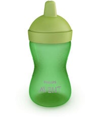 Neslīdoša pudelīte ar cieto snīpi  Philips Avent My Grippy, 18 mēn., 300 ml, zaļa cena un informācija | Bērnu pudelītes un to aksesuāri | 220.lv