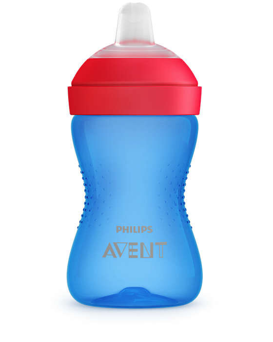 Neslīdoša pudelīte ar cieto snīpi  Philips Avent My Grippy, 9 mēn., 300 ml, zila цена и информация | Bērnu pudelītes un to aksesuāri | 220.lv