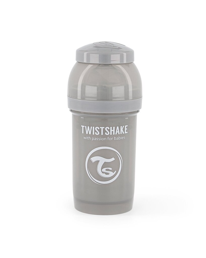 Pudele Twistshake Anti-Colic, 180 ml, pastel grey cena un informācija | Bērnu pudelītes un to aksesuāri | 220.lv