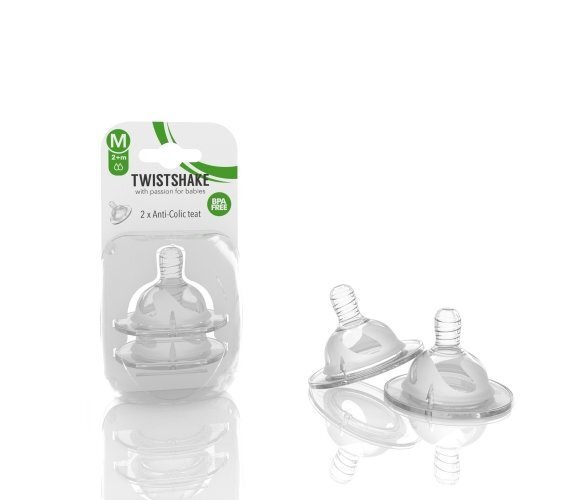 Silikona knupis Twistshake Anti-Colic Plus, 2 mēn. cena un informācija | Bērnu pudelītes un to aksesuāri | 220.lv