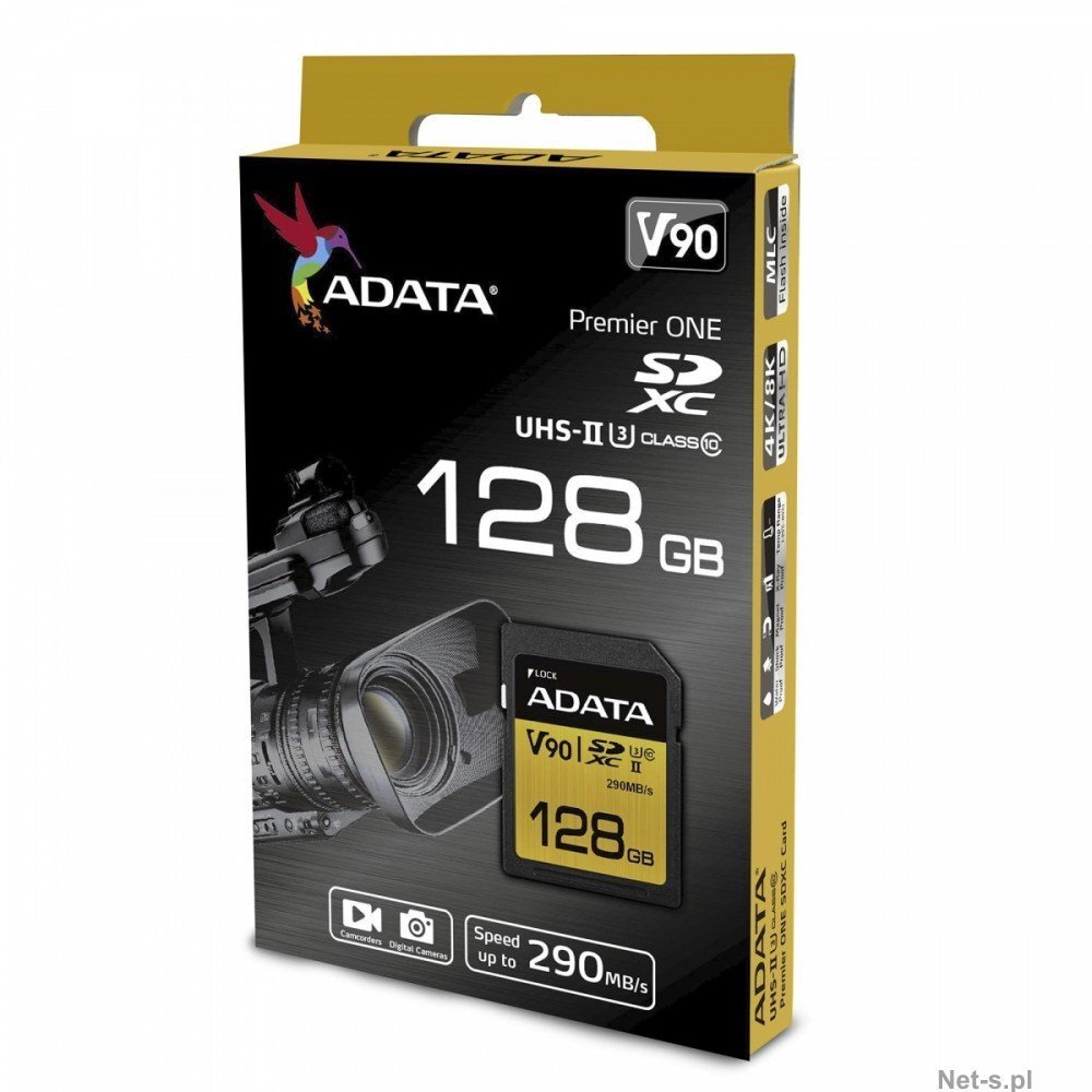 ADATA Premier ONE UHS-II U3 128 GB, SDXC, Flash memory class 10 цена и информация | Atmiņas kartes mobilajiem telefoniem | 220.lv