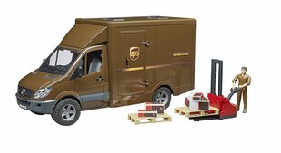 Bruder MB Sprinter UPS + дополнительный погрузчик и рабочий цена и информация | Конструктор автомобилей игрушки для мальчиков | 220.lv
