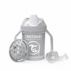 Neizlejama pudele ar rokturiem Twistshake Mini Cup, 230 ml, 4 mēn., pelēka цена и информация | Бутылочки и аксессуары | 220.lv