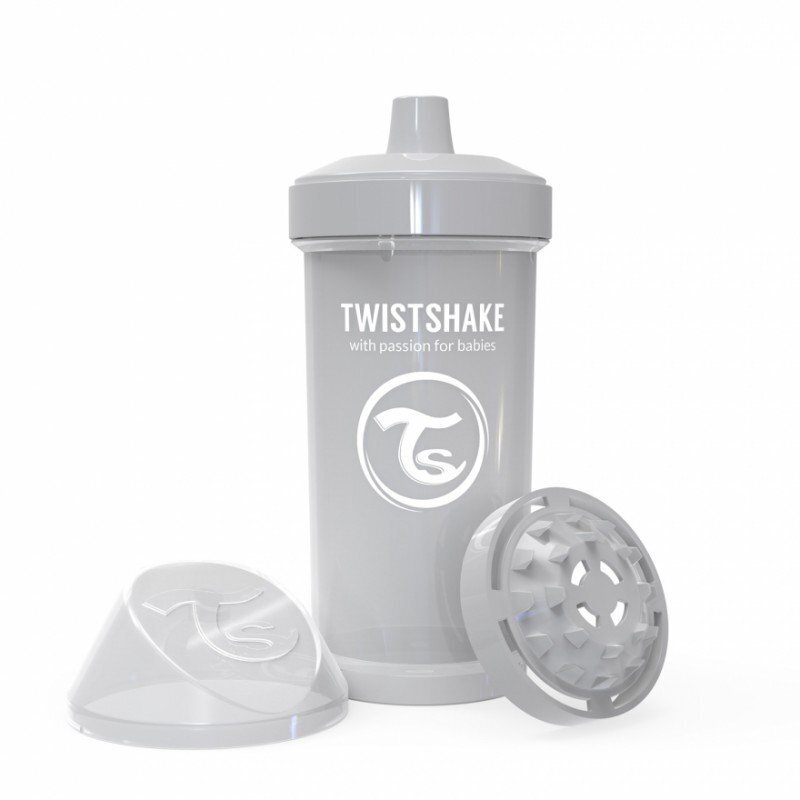 Pudele Twistshake Kid Cup, 360 ml, 12 mēn., pelēka cena un informācija | Bērnu pudelītes un to aksesuāri | 220.lv