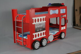 Двухъярусная кровать с матрасами, Fire Truck Double, красная цена и информация | Детские кровати | 220.lv