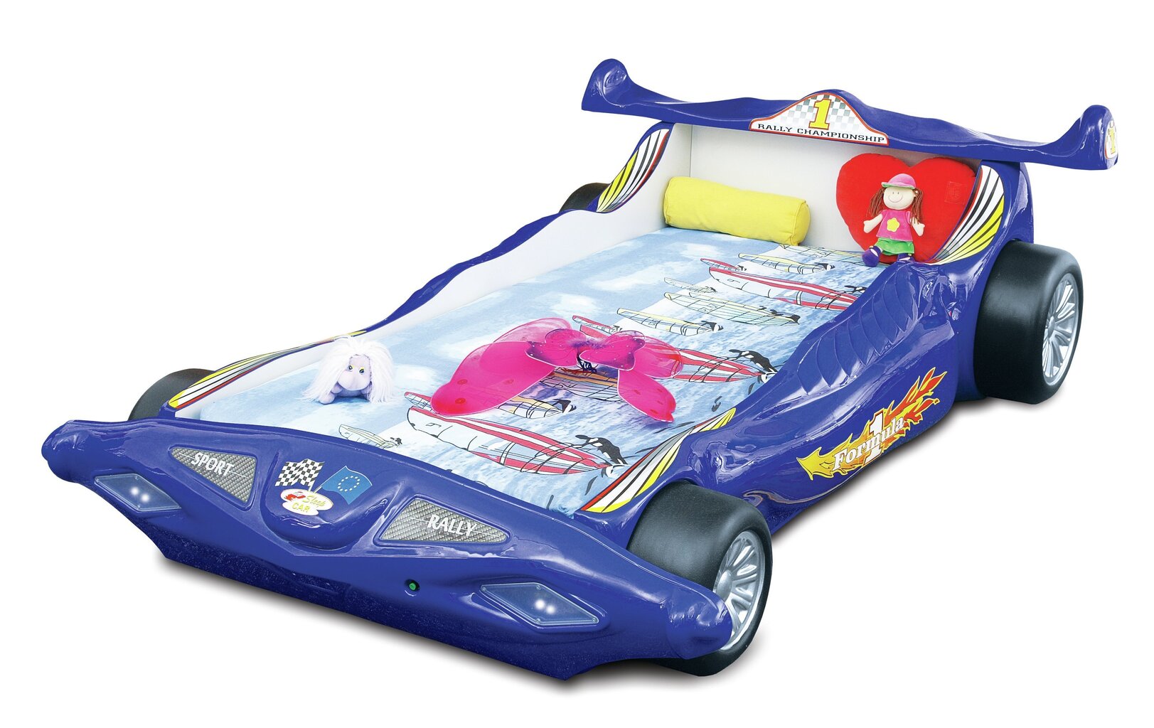 Gulta ar matraci Formula 1, 90x200 cm, zila цена и информация | Bērnu gultas | 220.lv