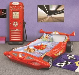 Gulta ar matraci Formula 1, sarkana цена и информация | Детские кровати | 220.lv