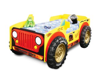 Gulta ar matraci Monster Truck, dzeltena цена и информация | Детские кровати | 220.lv