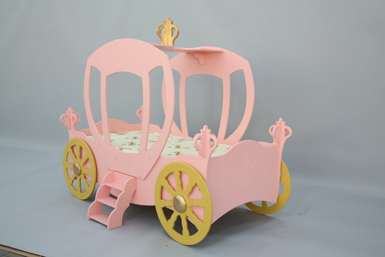 Gulta ar matraci Princess Carriage, rozā cena un informācija | Bērnu gultas | 220.lv