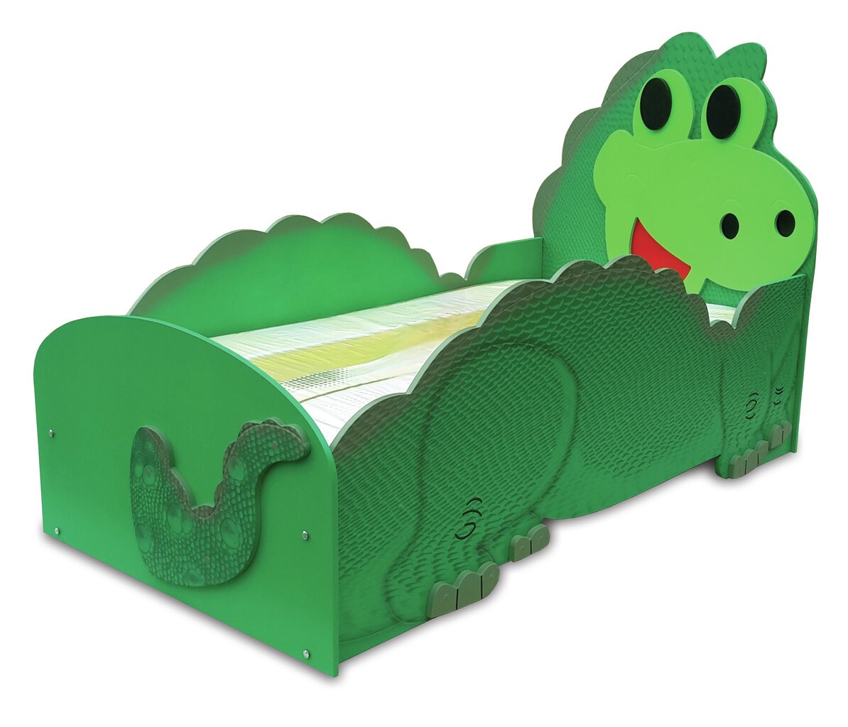 Gulta ar matraci Dino Big, zaļa цена и информация | Bērnu gultas | 220.lv