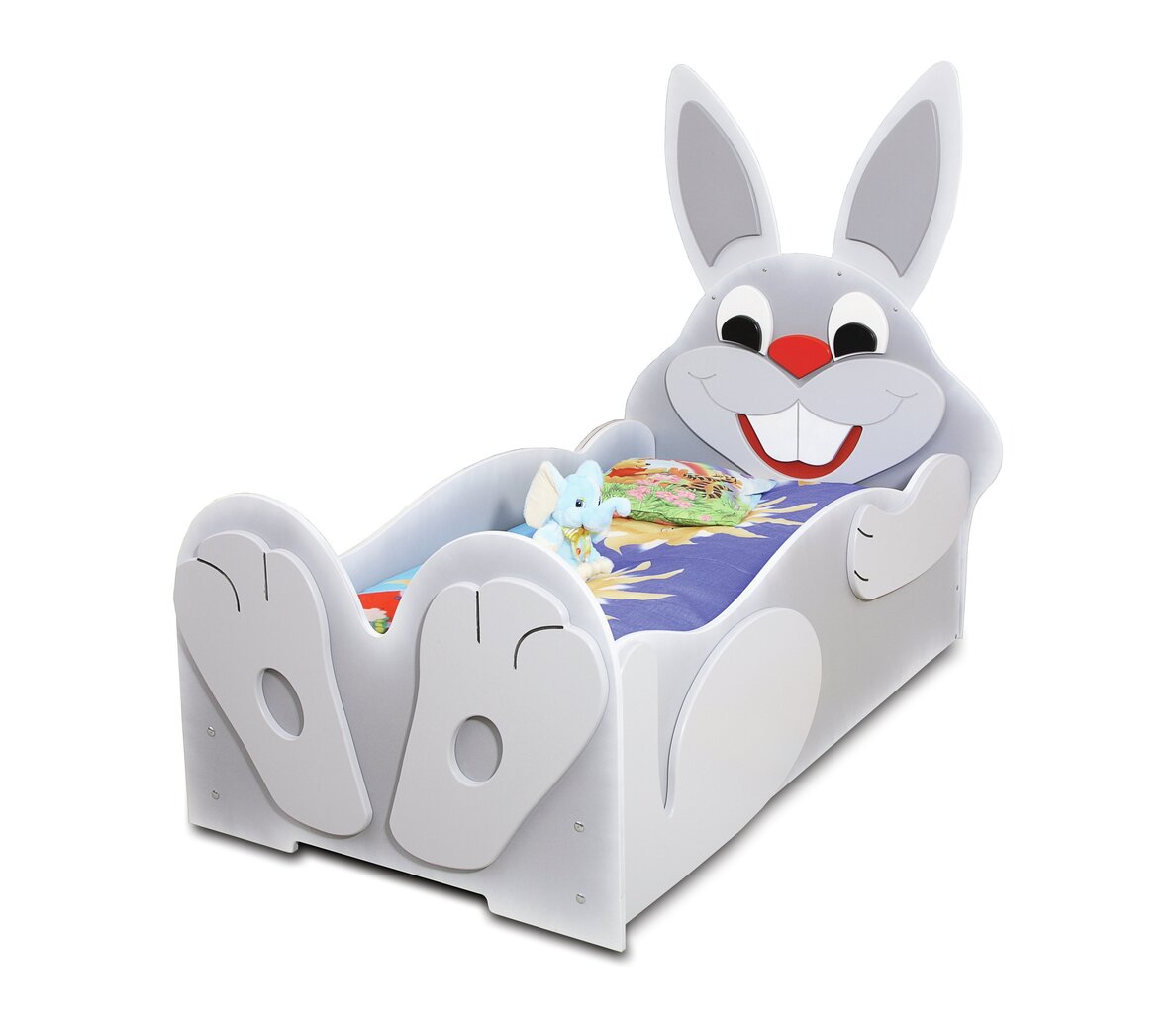 Gulta ar matraci Rabbit Small, pelēka цена и информация | Bērnu gultas | 220.lv