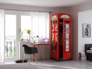 Шкаф в виде телефонной будки и письменный стол Phone Booth Wardrobe, красный цена и информация | Детские шкафы | 220.lv