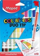 Фломастеры MAPED Color Peps DuoTip 10 цветов цена и информация | Принадлежности для рисования, лепки | 220.lv