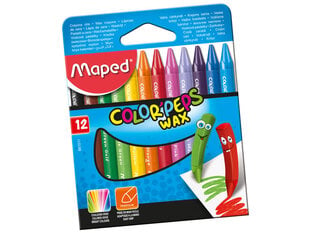 Vaska krītiņi ColorPeps, 12 krāsas cena un informācija | Modelēšanas un zīmēšanas piederumi | 220.lv