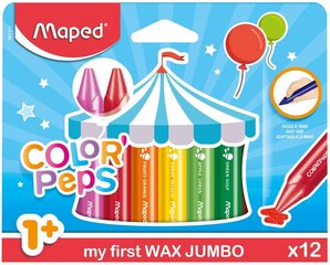 Мелки восковые MAPED Wax JUMBO, 12 цветов цена и информация | Принадлежности для рисования, лепки | 220.lv