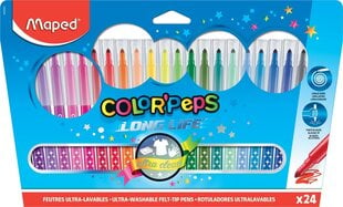 Flomasteri ColorPeps Long Life, 24 krāsas cena un informācija | Modelēšanas un zīmēšanas piederumi | 220.lv