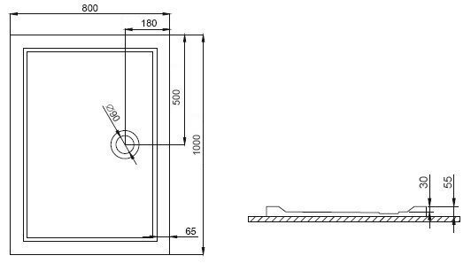 Dušas paliktnis Liveno Goliat Slim, 100 x 80 cm цена и информация | Dušas paliktņi | 220.lv