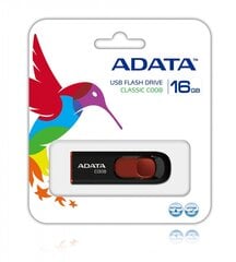 USB карта памяти A-DATA Classic C008 16GB Black+Red (черный+красный) цена и информация | USB накопители | 220.lv