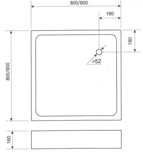 Dušas paliktnis Liveno Patio, 90 x 90 cm цена и информация | Dušas paliktņi | 220.lv