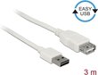 Easy USB vads Delock, 3m, balts cena un informācija | Kabeļi un vadi | 220.lv