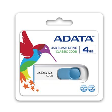 ADATA C008 32 GB, USB 2.0, White цена и информация | USB Atmiņas kartes | 220.lv