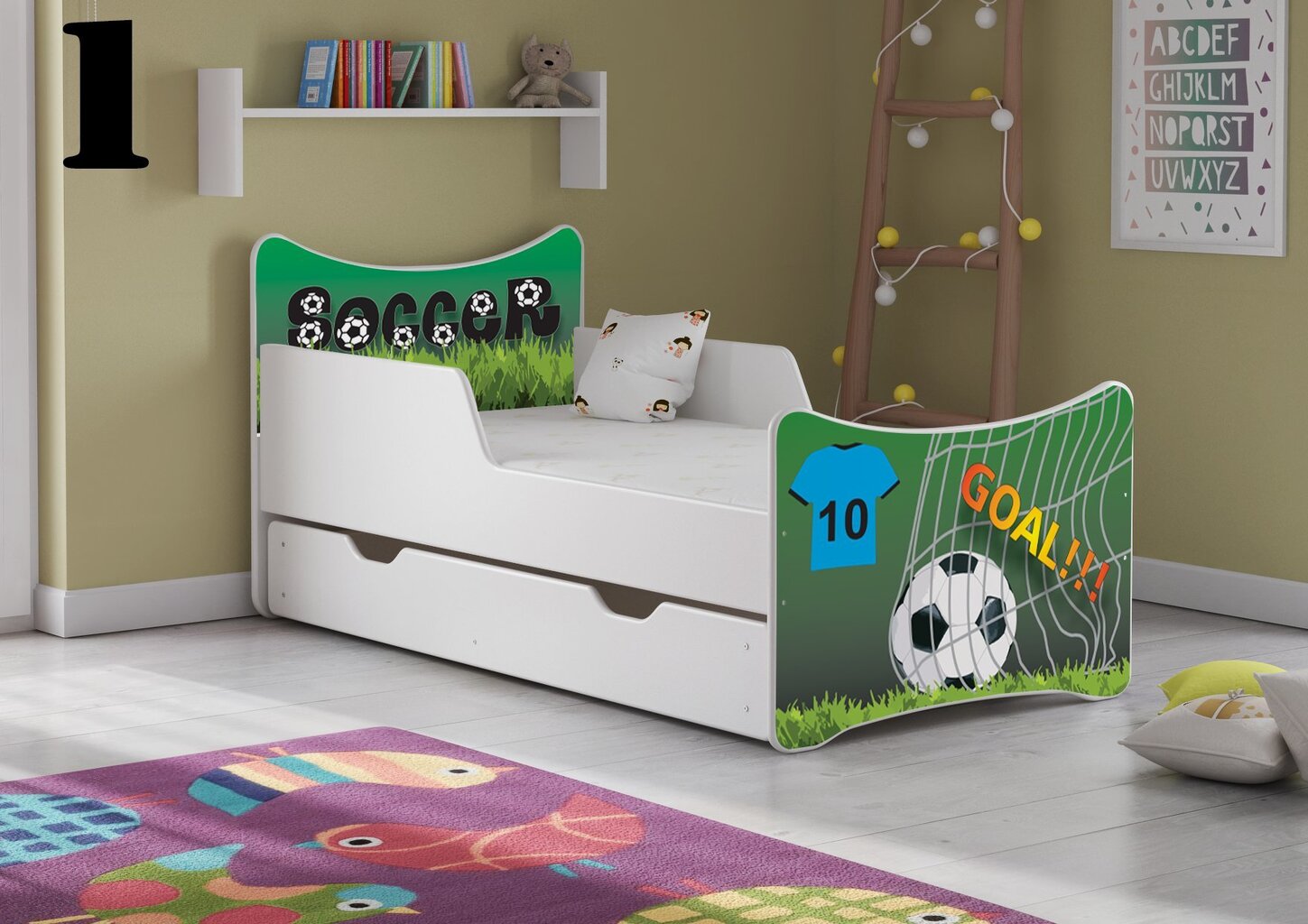 Gulta ar matraci un atvilktni SMB Medium 1, 160x80 cm cena un informācija | Bērnu gultas | 220.lv
