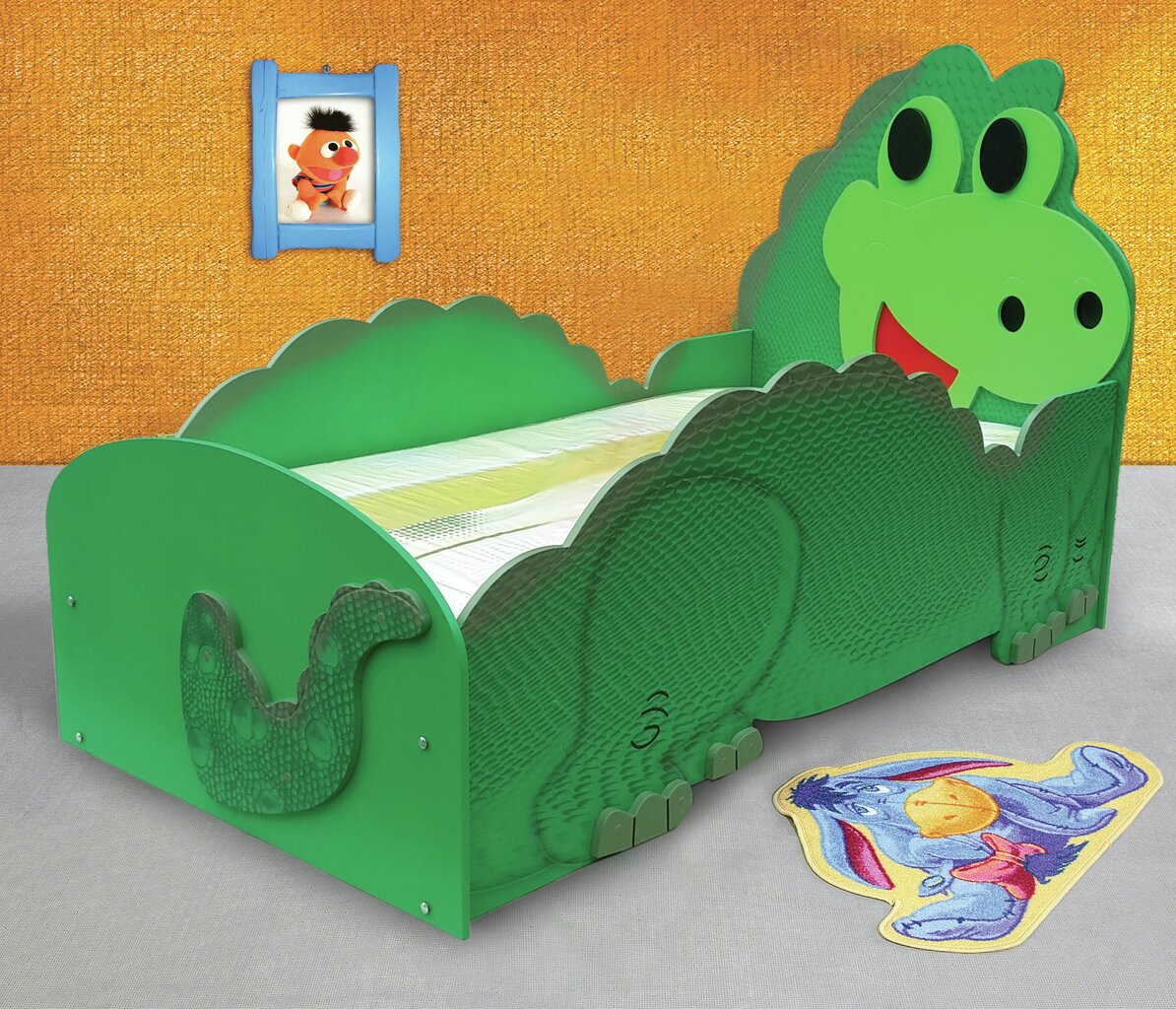 Gulta ar matraci Dino Small, zaļa cena un informācija | Bērnu gultas | 220.lv