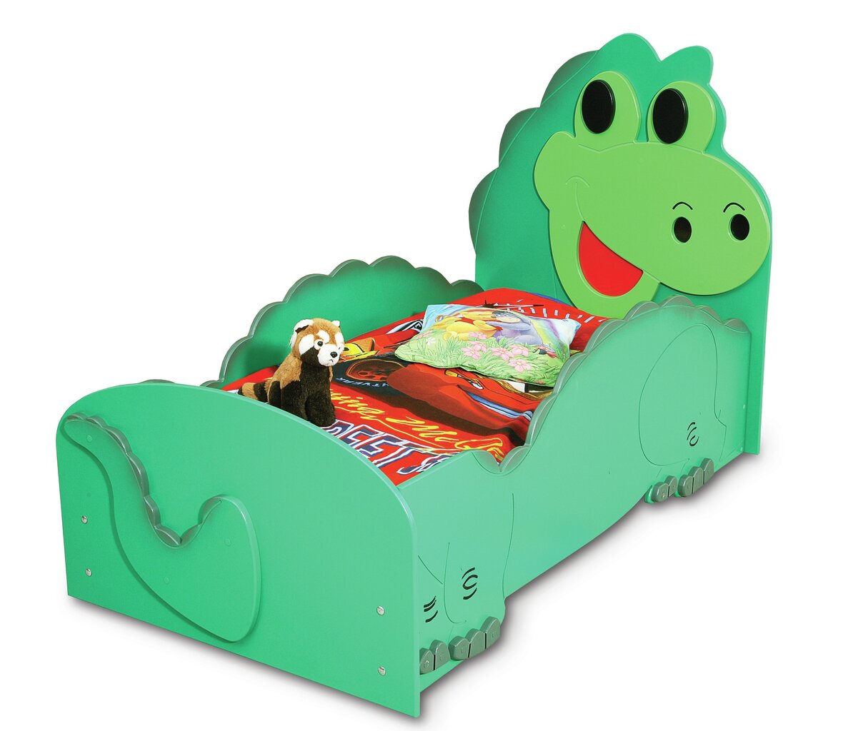 Gulta ar matraci Dino Small, zaļa цена и информация | Bērnu gultas | 220.lv
