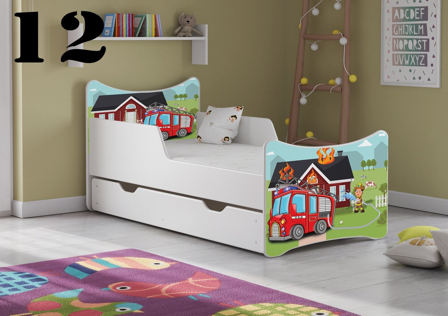 Gulta ar matraci un atvilktni SMB Big 12, 180x90 cm cena un informācija | Bērnu gultas | 220.lv