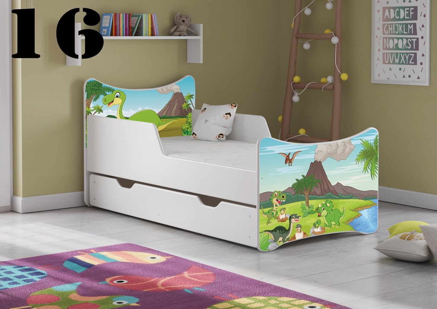 Gulta ar matraci un atvilktni SMB Big 16, 180x90 cm cena un informācija | Bērnu gultas | 220.lv