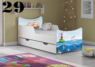 Кровать с матрасом и ящиком SMB Big 29, 180x90 см цена и информация | Детские кровати | 220.lv