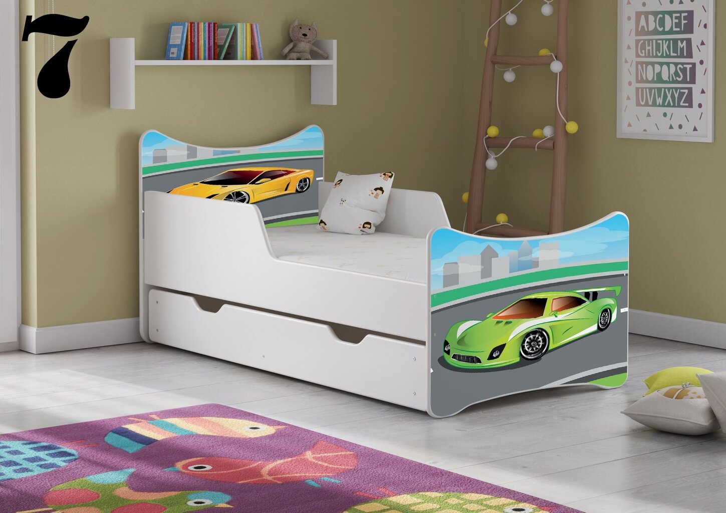 Gulta ar matraci un atvilktni SMB Medium 7, 160x80 cm cena un informācija | Bērnu gultas | 220.lv