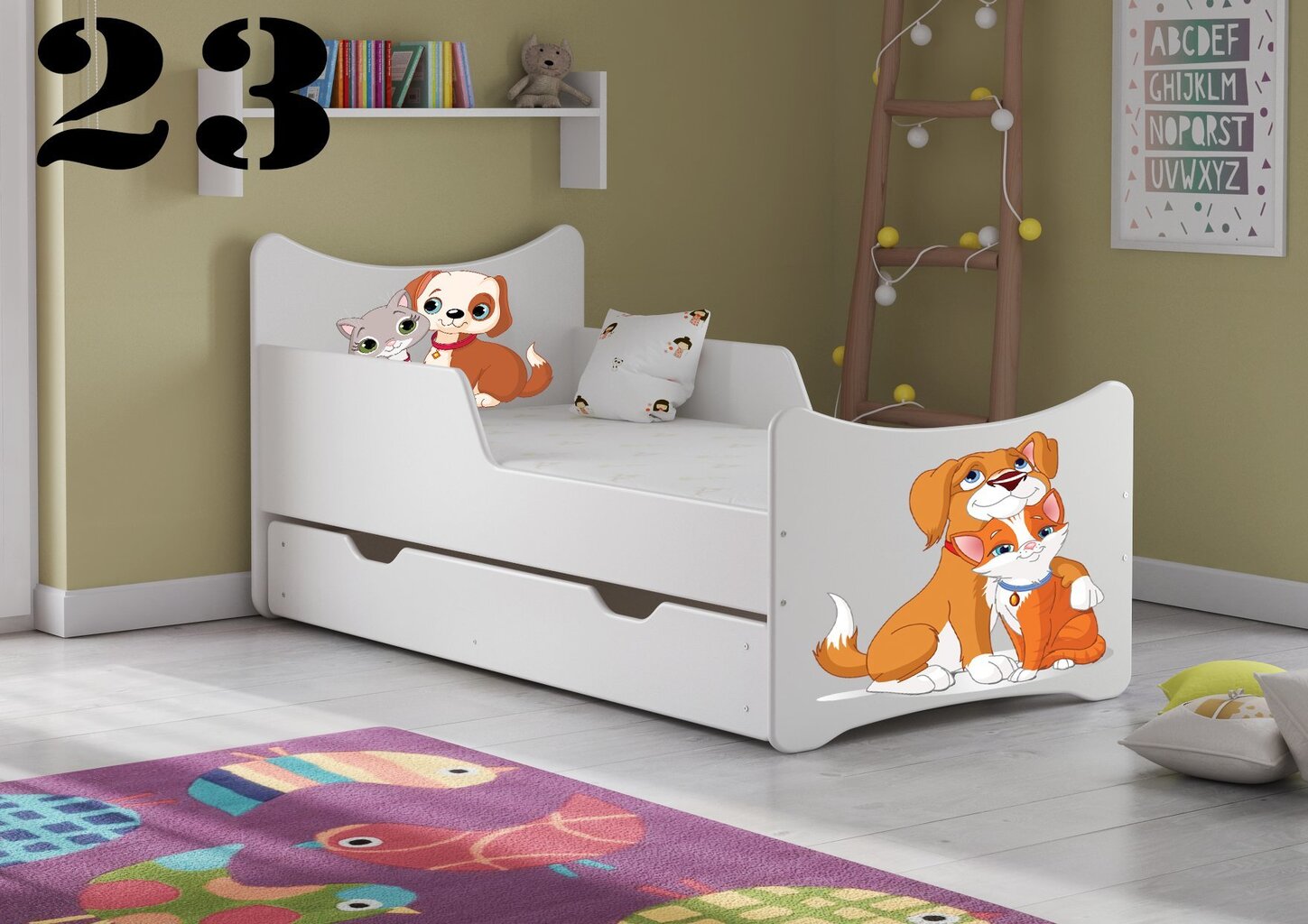 Gulta ar matraci un atvilktni SMB Medium 23, 160x80 cm cena un informācija | Bērnu gultas | 220.lv