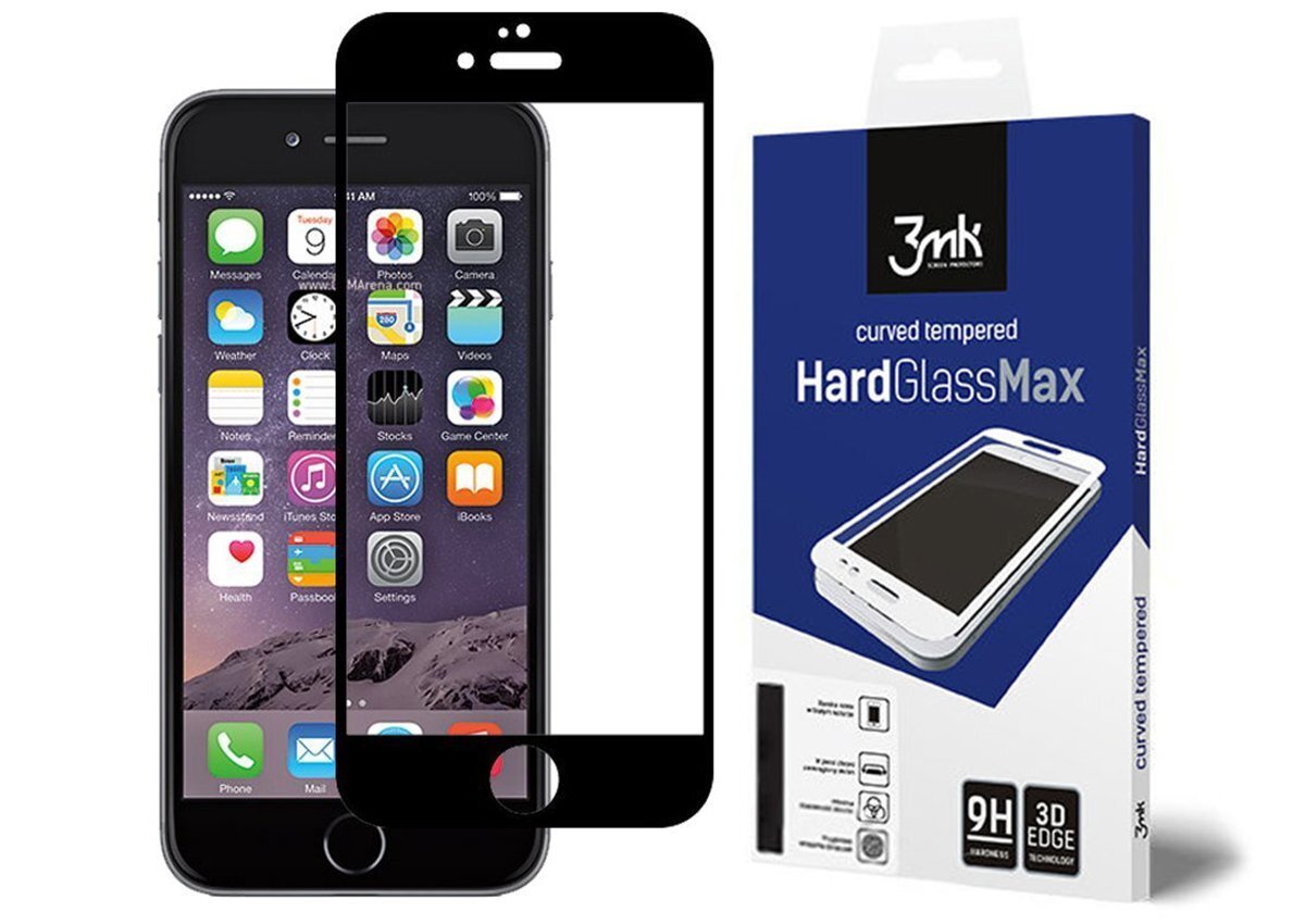 Rūdīta stikla ekrāna aizsargs 3MK HardGlass Max, piemērots Huawei P20 telefonam, caurspīdīgs/melns cena un informācija | Ekrāna aizsargstikli | 220.lv