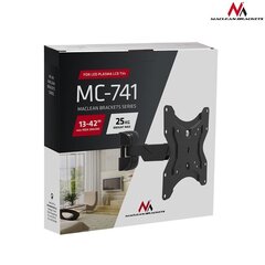 Кронштейн для телевизора или монитора Maclean MC-741, 13-42'', 25 кг, черный цена и информация | Кабели и провода | 220.lv