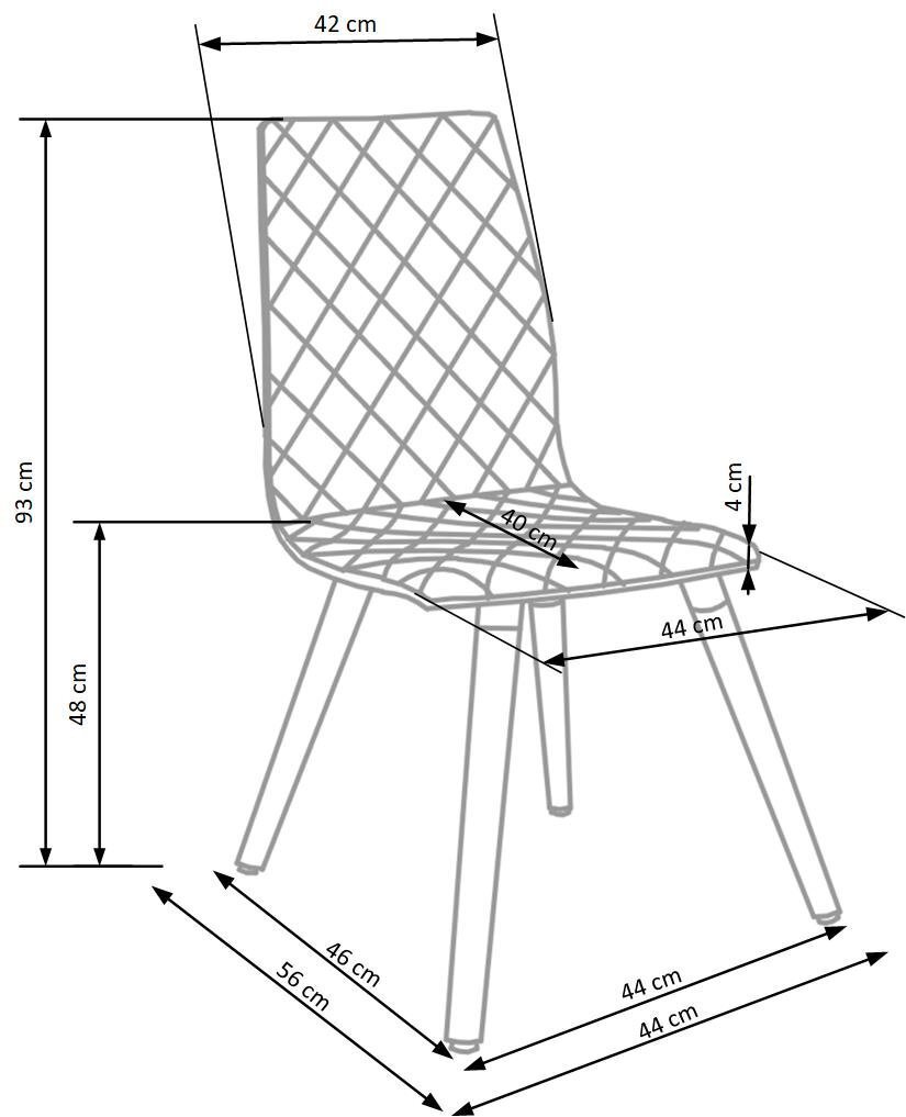 Komplekts no 2 krēsliem Halmar K282, tumši pelēks cena un informācija | Virtuves un ēdamistabas krēsli | 220.lv