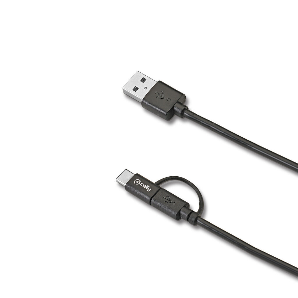 USB-Type-C duomenų perdavimo kabelis Celly baltas cena un informācija | Savienotājkabeļi | 220.lv