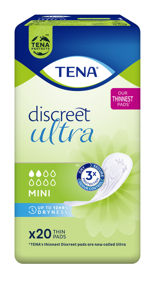 Paketes urīna nesaturēšanai TENA Discreet Mini 20 gab. цена и информация | Tamponi, higiēniskās paketes, ieliktnīši | 220.lv