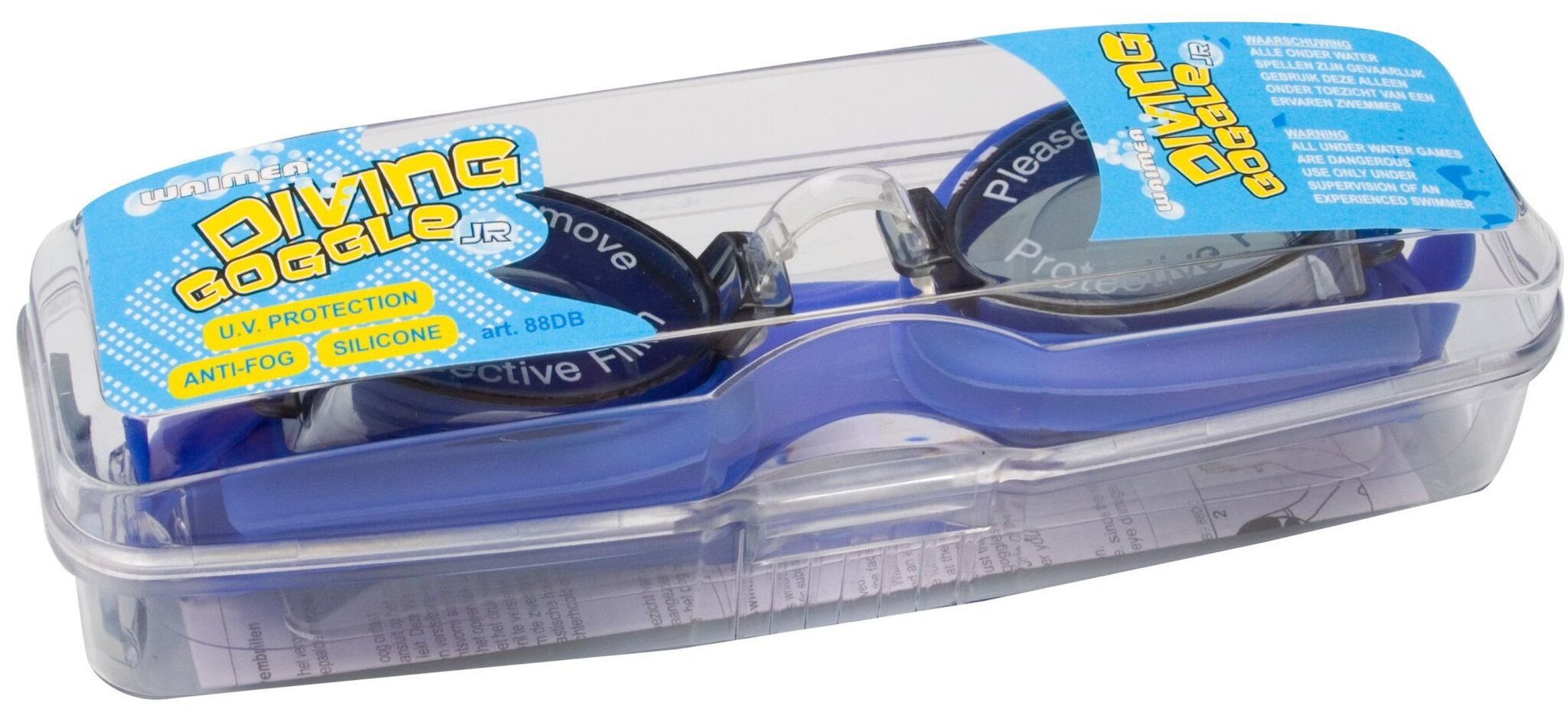 Peldbaseinu aizsargbrilles bērniem Waimea® Junior, zilā krāsā cena un informācija | Peldēšanas brilles | 220.lv