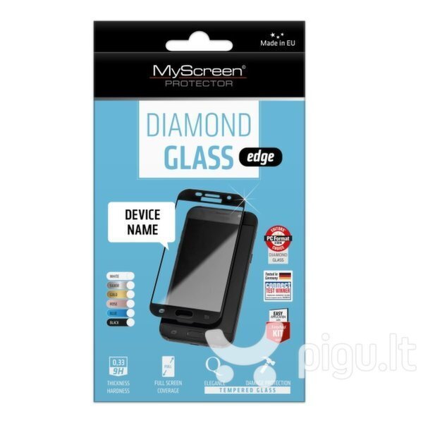 MyScreen Diamond glass ( full screen ) for Samsung Galaxy S6 Edge 3D Green цена и информация | Ekrāna aizsargstikli | 220.lv