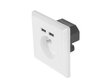 Lanberg AC Wall Socket FR ar 2 portu USB lādētāju, balts cena un informācija | Elektrības slēdži, rozetes | 220.lv