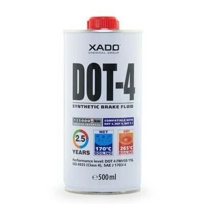 Bremžu šķidrums XADO DOT-4 цена и информация | Eļļas citām autodaļām | 220.lv
