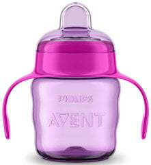 Neizlīstošā krūze ar silikona snīpi Philips Avent Premium 200 ml, SCF551/03, rozā цена и информация | Бутылочки и аксессуары | 220.lv