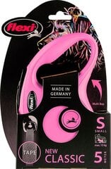 Flexi automātiskā pavada New Classic S, rozā, 5 m cena un informācija | Flexi Zoo preces | 220.lv