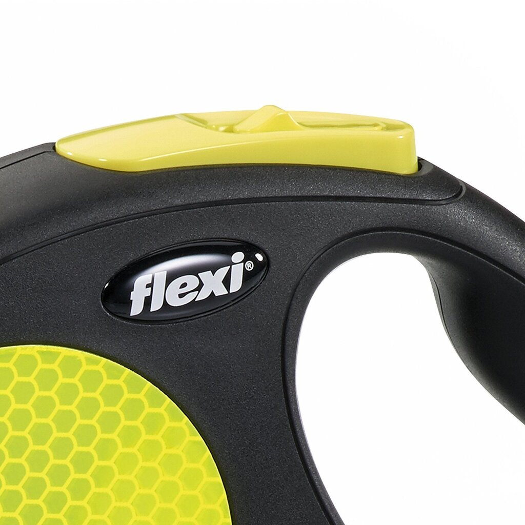 Flexi automātiskā pavada Neon New Classic M, dzeltena, 5 m cena un informācija | Suņu pavadas | 220.lv
