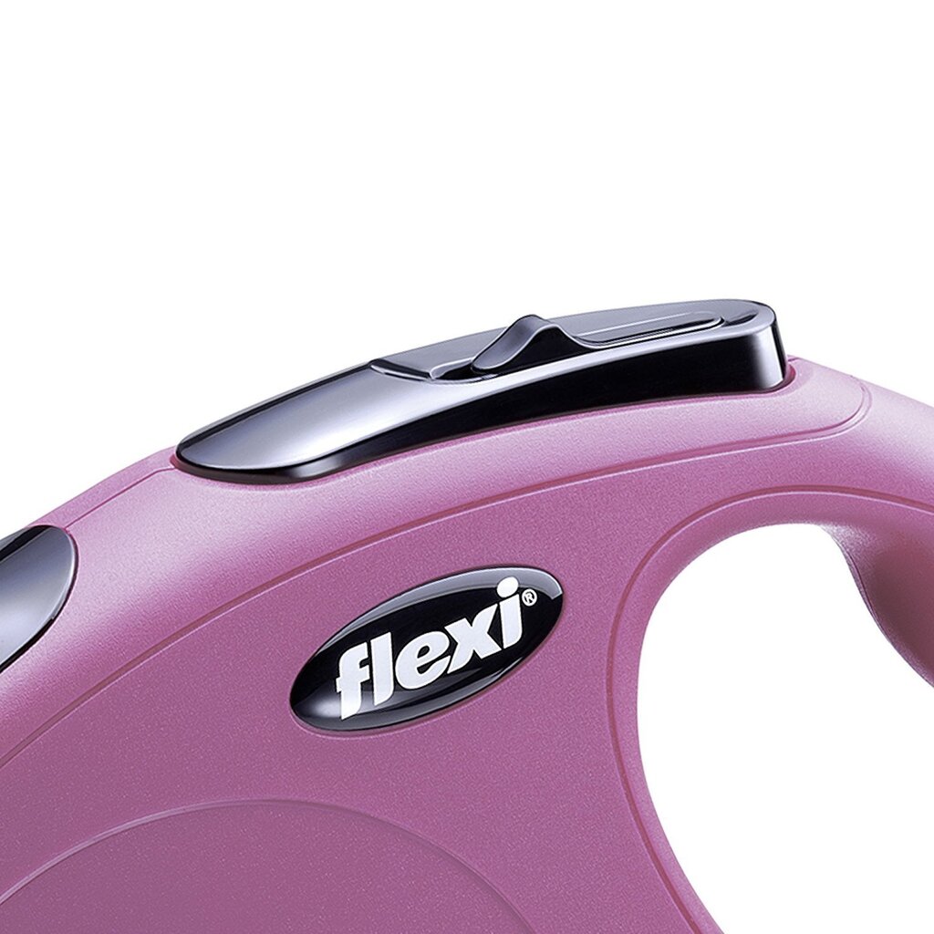 Flexi automātiskā pavada New Classic XS, rozā, 3 m цена и информация | Suņu pavadas | 220.lv
