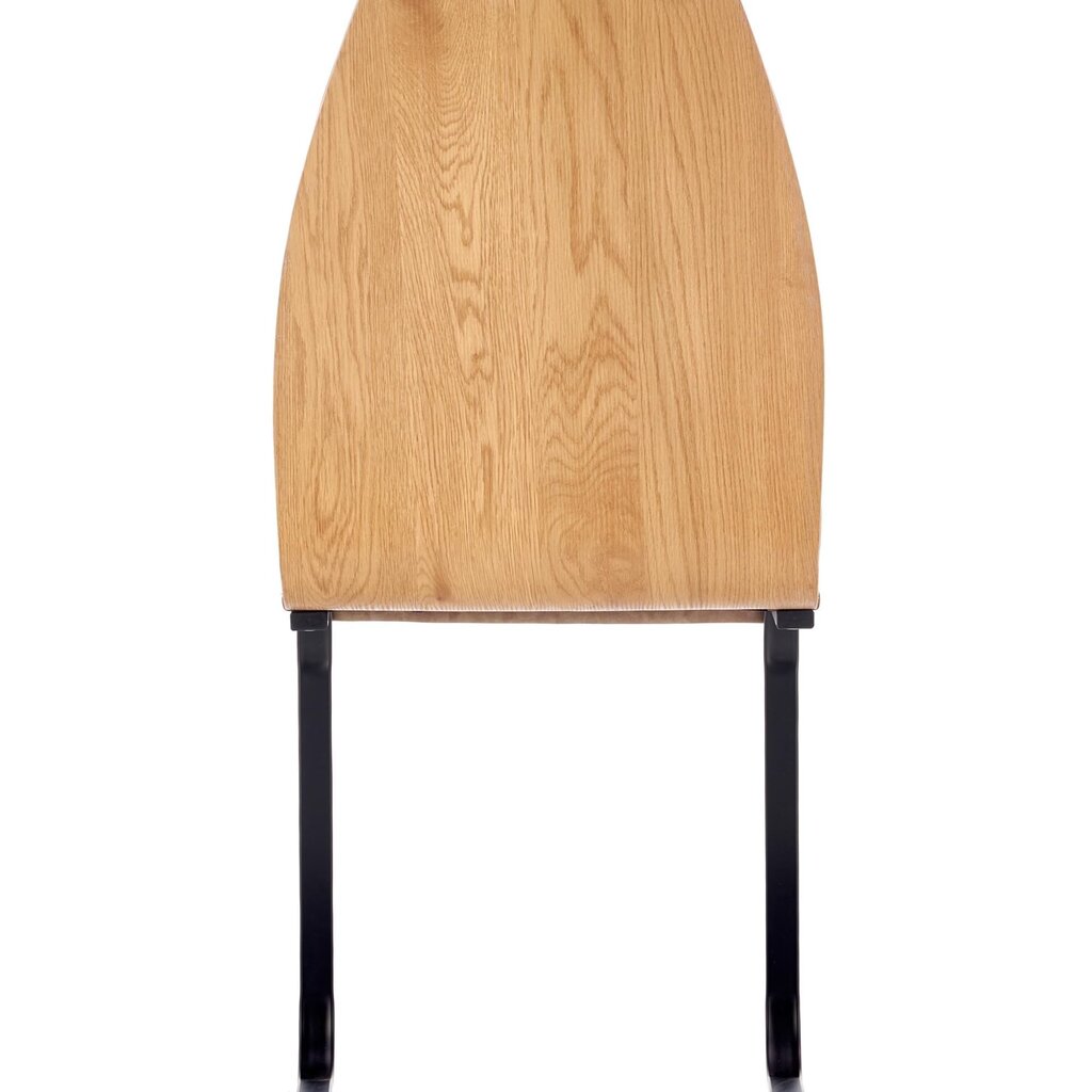 4 krēslu komplekts K265, melns/ozola krāsas cena un informācija | Virtuves un ēdamistabas krēsli | 220.lv