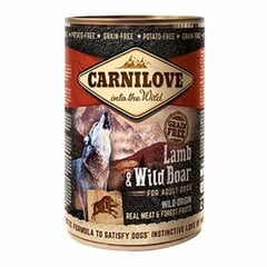 Carnilove Lamb&Wild Boar Konservēts 400g Suņiem cena un informācija | Carnilove Zoo preces | 220.lv