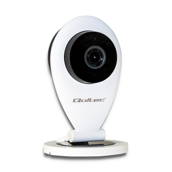 Qoltec 50226 Wi-Fi HD 720 IP kamera ar IR LED ID nakts / dienas automātisko pārslēgšanu Balta цена и информация | Datoru (WEB) kameras | 220.lv