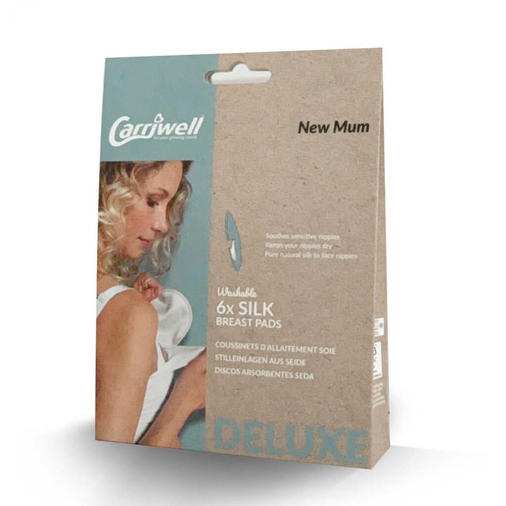 Atkārtoti lietojami ieliktņi krūšturim Carriwell Natural Silk, 6 gab. cena un informācija | Preces zīdaiņu barošanai | 220.lv